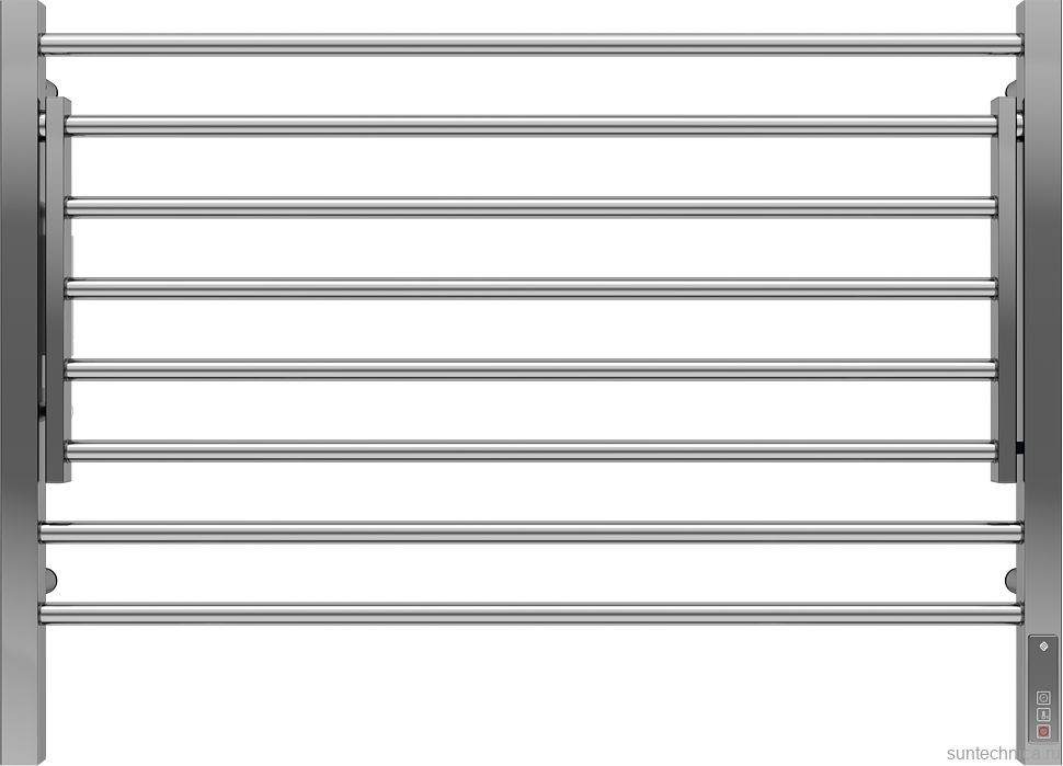 Полотенцесушитель электрический Terminus Горизонт П8 800x600, с полкой, нержавеющая сталь