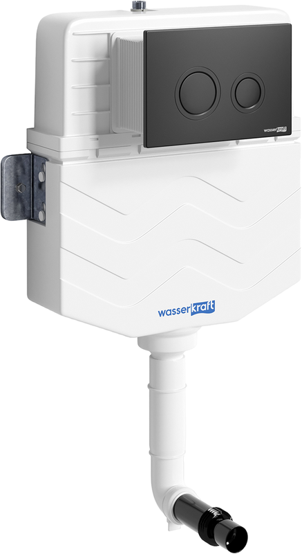 Смывной бачок скрытого монтажа Wasserkraft Aller 10TLT.031.ME.MB01 с кнопкой смыва черной матовой
