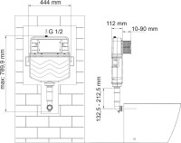Смывной бачок скрытого монтажа Wasserkraft Aller 10TLT.031.ME.MB01 с кнопкой смыва черной матовой