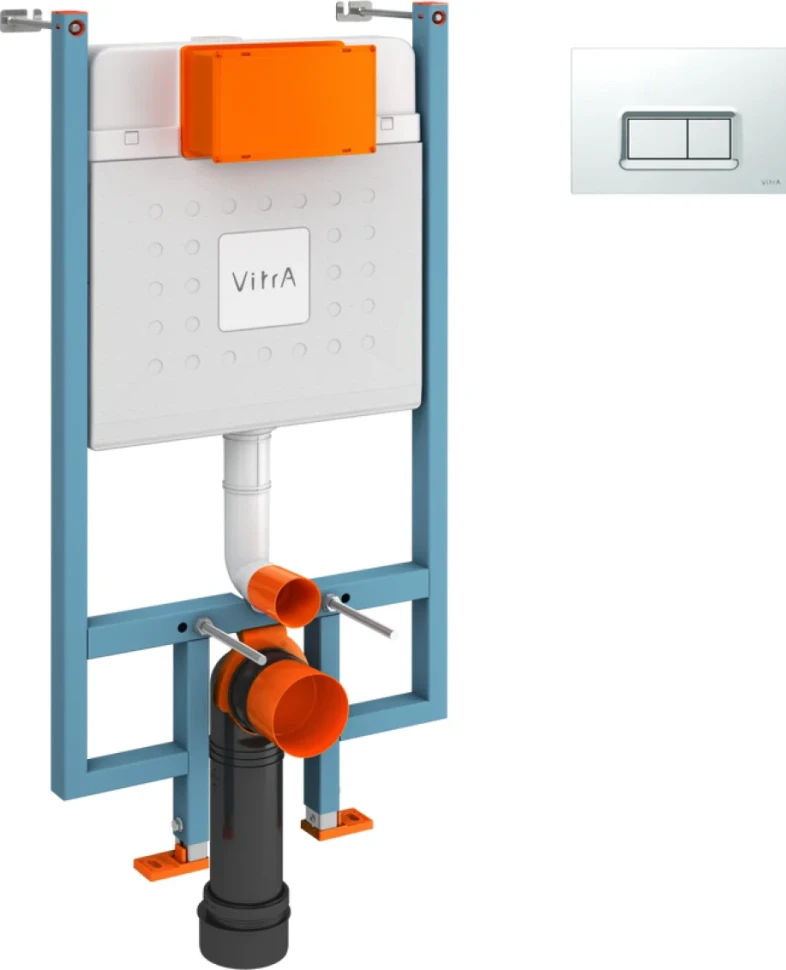 Система инсталляции для унитазов VitrA V-Fix Core 738-5800-01 с кнопкой смыва 740-0680 хром