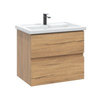 Тумба с раковиной SanStar Lavanti 60 подвесная, дуб вотан, раковина Фостер