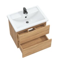 Тумба с раковиной SanStar Lavanti 60 подвесная, дуб вотан, раковина Фостер