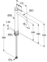Смеситель для раковины Kludi Nova Fonte Pura 20298N515 брашированный никель PVD