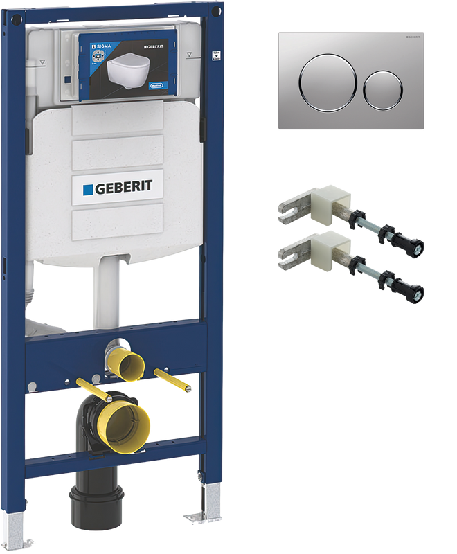 Система инсталляции для унитазов Geberit Duofix UP 320 111.300.00.5 с кнопкой Sigma 20 115.882.JQ.1 хром матовый, хром глянцевый