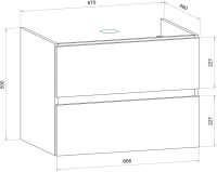 Мебель для ванной комнаты Art&Max Techno подвесная, 70, дуб мадейра янтарь