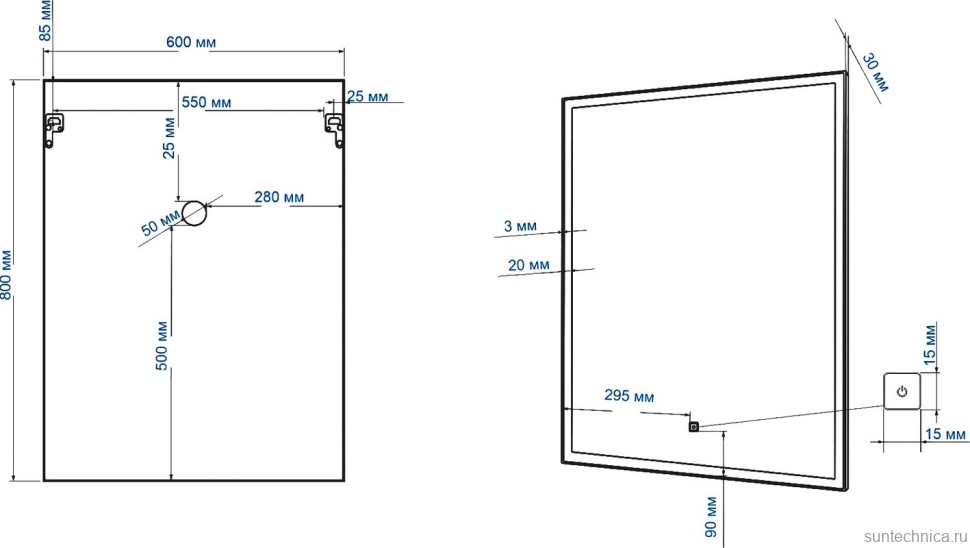 Мебель для ванной комнаты Art&Max Techno подвесная, 70, дуб мадейра янтарь
