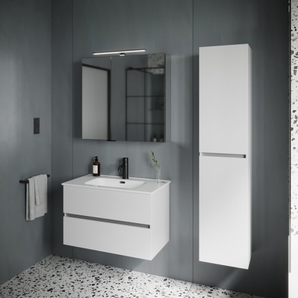 Мебель для ванной комнаты Sancos Urban 80 см белый глянец