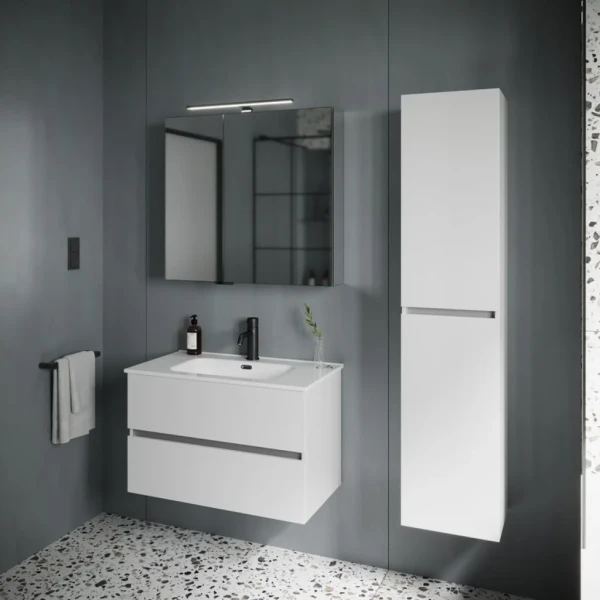 Мебель для ванной комнаты Sancos Urban 80 см белый глянец