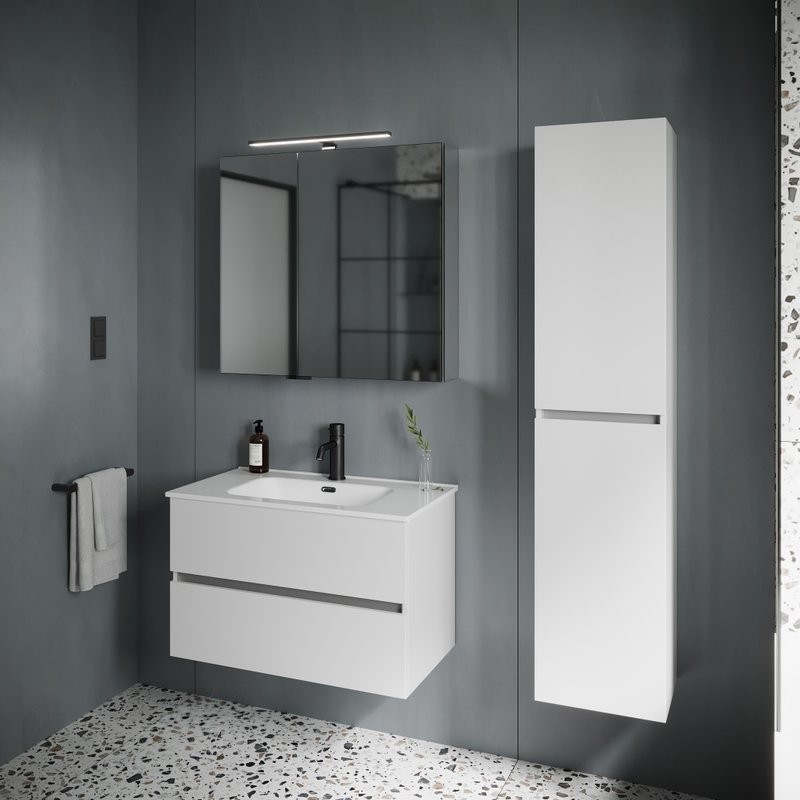 Мебель для ванной комнаты Sancos Urban 80 см белый глянец