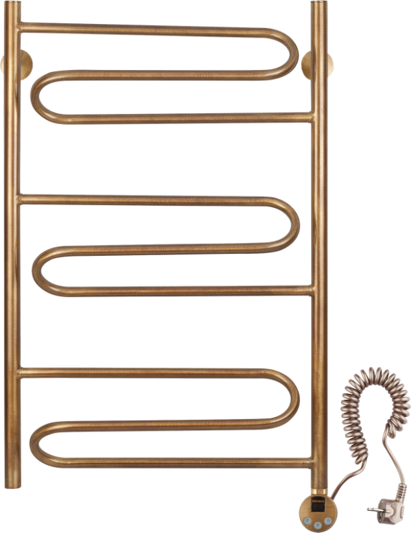Полотенцесушитель электрический Secado Валенсия 1 85x55 см, подключение справа, бронза, лесенка, латунь