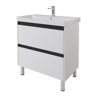 Тумба с раковиной Dreja Luxury Plus 80 подвесная, матовая белая