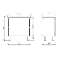 Тумба с раковиной Dreja Luxury Plus 80 подвесная, матовая белая