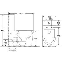 Унитаз-компакт напольный AZARIO Margo AZ-2125-UQ1 с микролифтом, безободковый