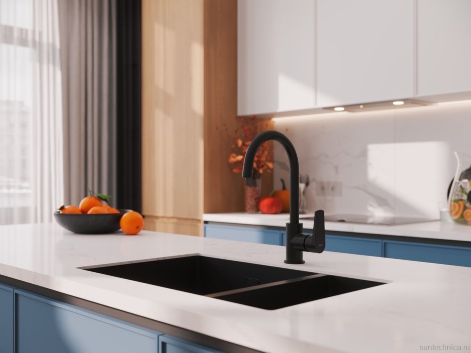 Смеситель для кухни Cersanit Moduo 68221 матовый черный