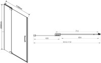 Душевая дверь в нишу Vincea Extra VDP-1E1011CL 100/110 см, стекло прозрачное, хром
