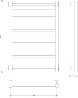 Полотенцесушитель электрический Secado Модена 4603777458492 85x55 см, подключение справа, матовый черный, лесенка