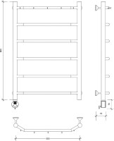 Полотенцесушитель электрический Secado Агата 1 К 85x55 см, подключение слева, глянцевый хром, лесенка