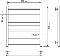 Полотенцесушитель водяной Comfysan Pioli-K W-6 60х50 60x55 см, матовый белый, лесенка
