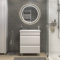 Мебель для ванной комнаты Vigo Holly 70 напольная, белая, раковина Como 70