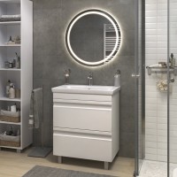 Мебель для ванной комнаты Vigo Holly 70 напольная, белая, раковина Como 70