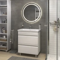 Мебель для ванной комнаты Vigo Holly 70 напольная, белая, раковина Como 70