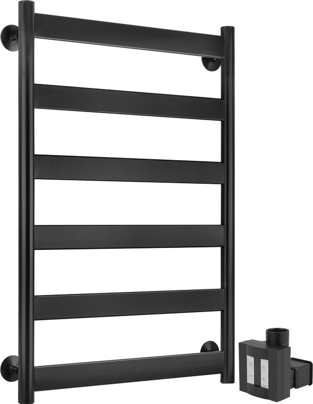 Полотенцесушитель электрический Secado Комано 2 , 85x55 см, скрытое подключение слева, матовый черный, лесенка