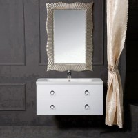 Тумба с раковиной Armadi Art NeoArt 100 white с ручками Moon хром