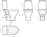 Унитаз-компакт напольный Sanita Лада стандарт глянцевый белый