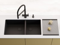 Мойка кухонная Omoikiri Taki 85-2-LB-U/IF-GB графит