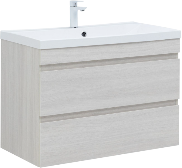 Тумба с раковиной Aquanet Нота new 90 подвесная, дуб холден