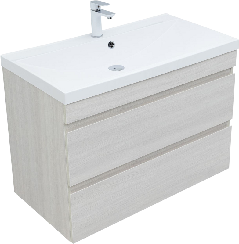 Тумба с раковиной Aquanet Нота new 90 подвесная, дуб холден