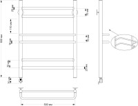 Полотенцесушитель электрический Secado Триест 4603777478520 65x55 см, подключение слева, бронза, лесенка, латунь