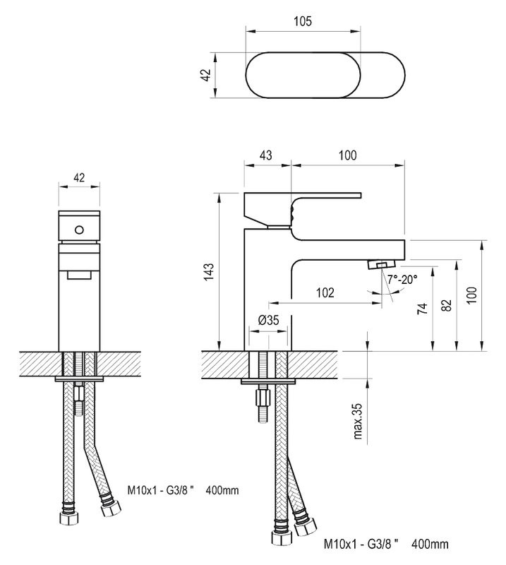 Смеситель для раковины Ravak Chrome CR 012.00