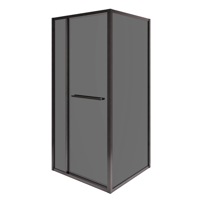 Душевой уголок RGW Leipzig LE-45-B 120х100 см, профиль матовый черный, стекло серое