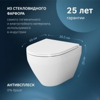 Унитаз подвесной AM.PM Spirit V2.0 с микролифтом