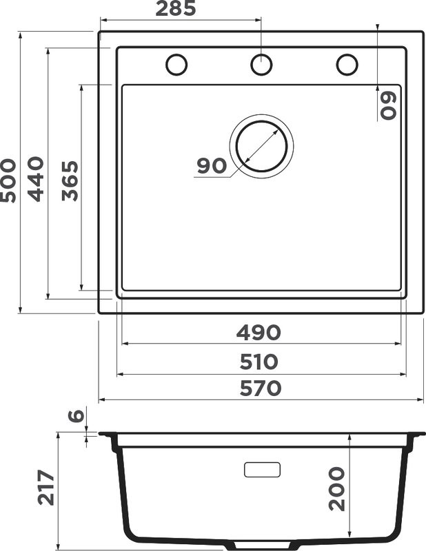 Мойка кухонная Omoikiri Sintesi 57 leningrad grey