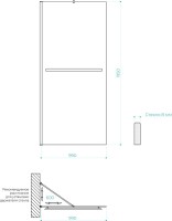 Душевая перегородка Maybahglass MGD-1418-3ш 99 см, профиль золото, стекло прозрачное