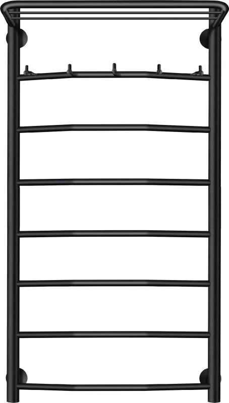 Полотенцесушитель электрический Secado Милан 1 КСП 100x50 см, подключение справа, матовый черный, лесенка, с полкой