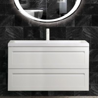 Тумба с раковиной Art&Max Platino 100 подвесная, белая матовая, раковина AM7117-100