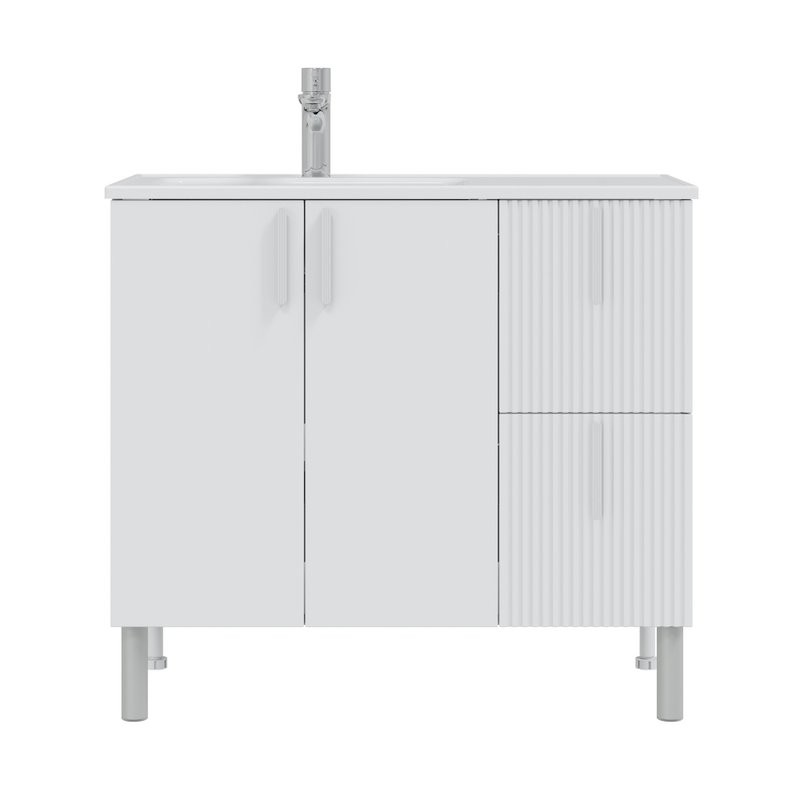 Тумба с раковиной СаНта Вега 90 напольная, белая