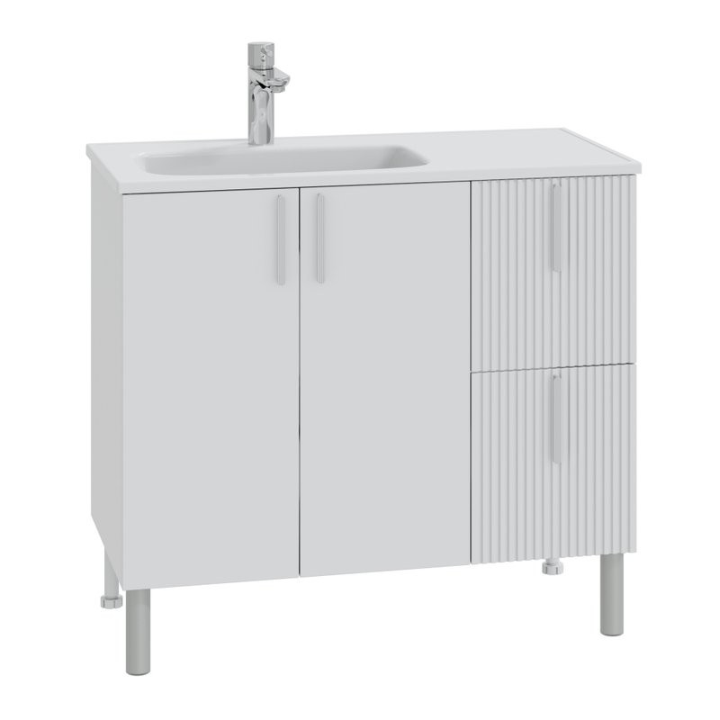 Тумба с раковиной СаНта Вега 90 напольная, белая