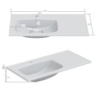 Тумба с раковиной СаНта Вега 90 напольная, белая