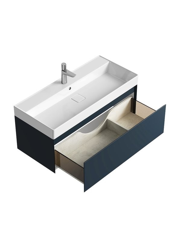 Тумба с раковиной Aqwella 5 stars Geometria 100 подвесная, 1 ящик, серая