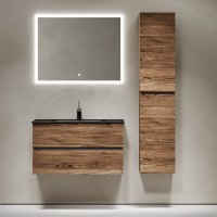 Мебель для ванной комнаты Sancos Urban 90 дуб чарльстон, черная раковина CN7002MB