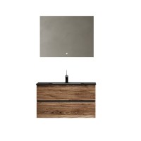 Мебель для ванной комнаты Sancos Urban 90 дуб чарльстон, черная раковина CN7002MB