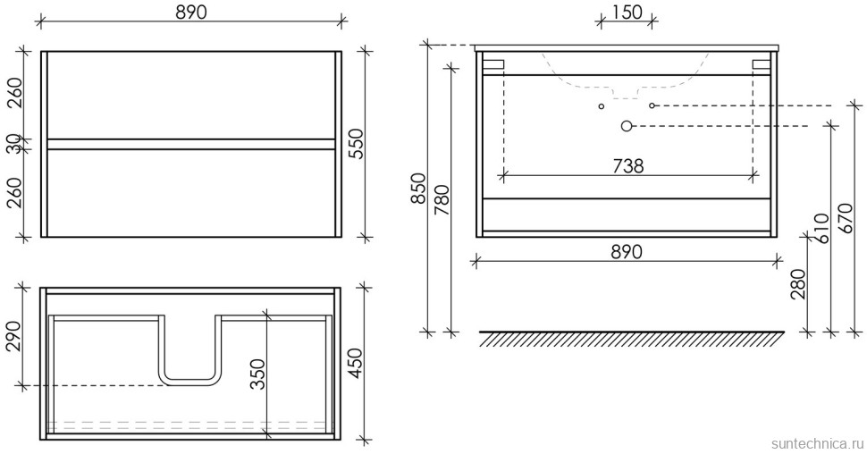 Мебель для ванной комнаты Sancos Urban 90 дуб чарльстон, черная раковина CN7002MB