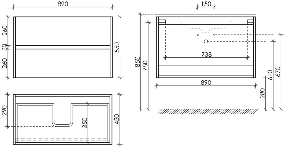 Мебель для ванной комнаты Sancos Urban 90 дуб чарльстон, черная раковина CN7002MB