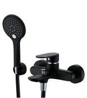 Смеситель для ванны с душем Wasserkraft Elbe 7401 черный Soft-touch
