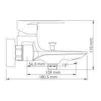 Смеситель для ванны с душем Wasserkraft Elbe 7401 черный Soft-touch