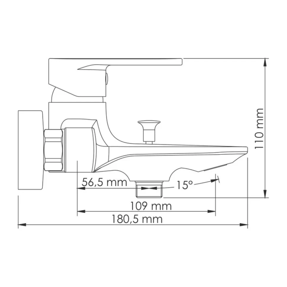 Смеситель для ванны с душем Wasserkraft Elbe 7401 черный Soft-touch